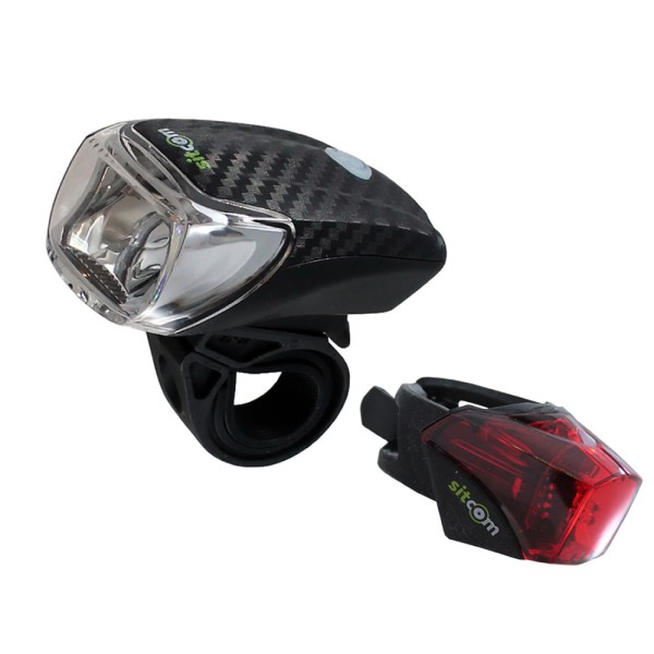 Bicicleta LED Set de luz 40 LUX Sensor Recargable Frente / Trasero USB Negro