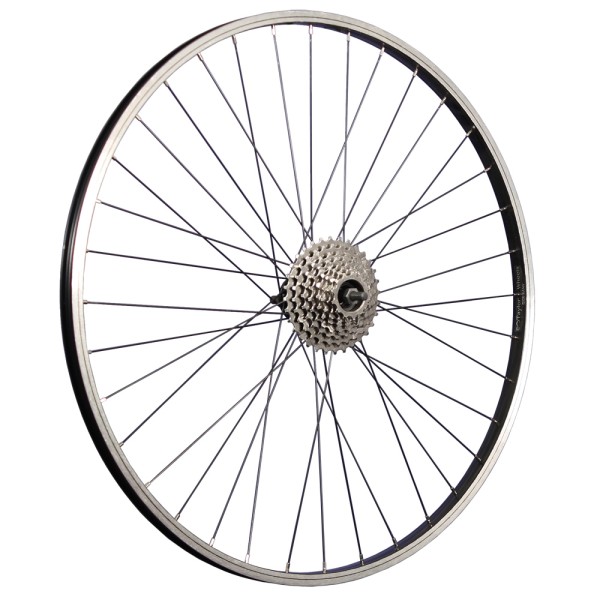 Llanta de aluminio de la rueda trasera de la bicicleta de 28 pulgadas con plata de 8 velocidades de plata