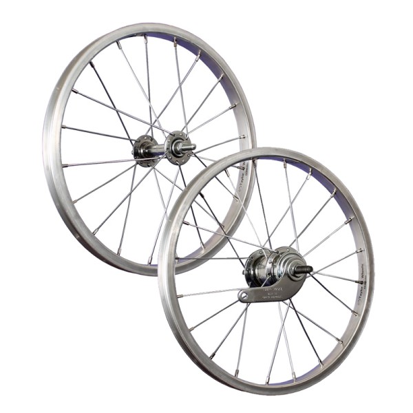 juego ruedas bici 16 pulgadas de aluminio contropedal plateado