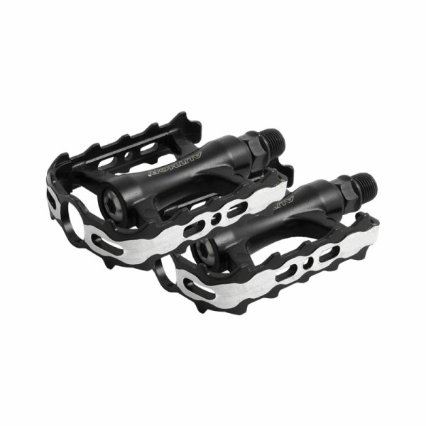 Pedales de bicicletas APD-427 Rodamiento industrial de aluminio negro con reflector