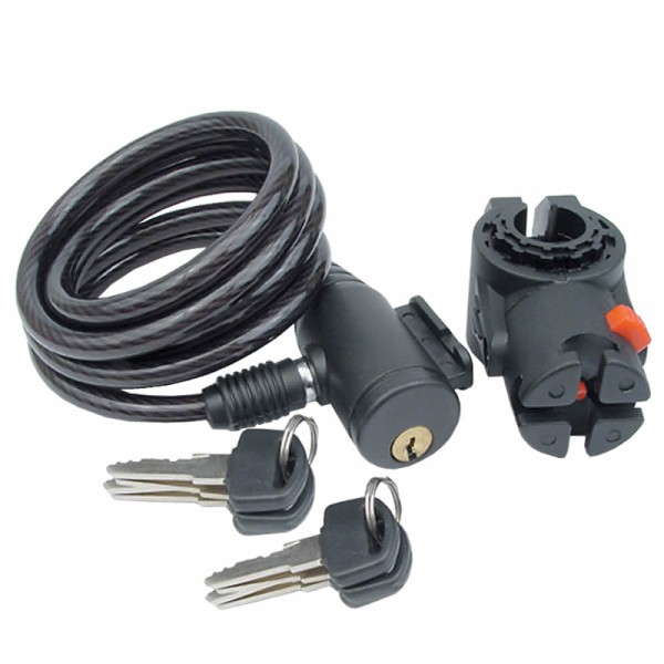 Cable de la bicicleta Bloqueo ASL-31 1500mm Cable de acero 8mm Universal Negro