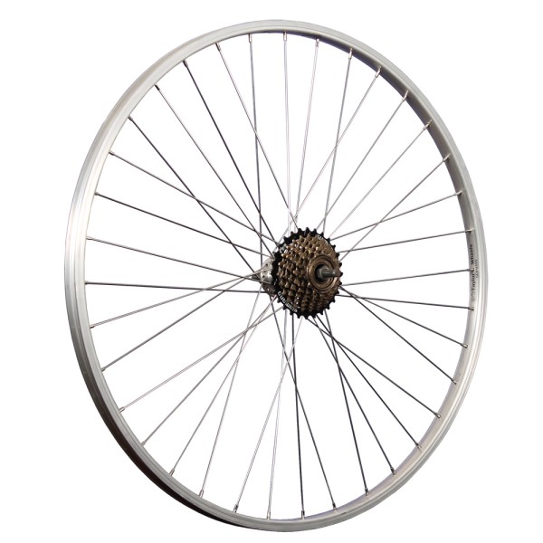 Rueda de aluminio de la rueda trasera de la bicicleta de 28 pulgadas con rueda libre de 7 velocidades