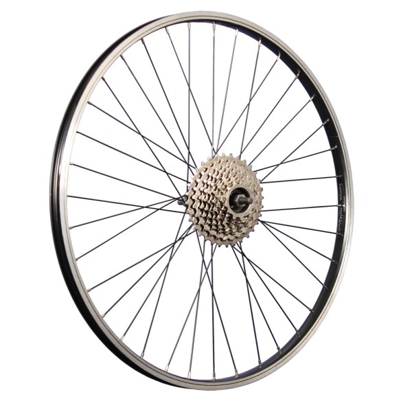 Rueda de aluminio de la rueda trasera de la bicicleta de 26 pulgadas con la rueda libre de 8 velocidades negras